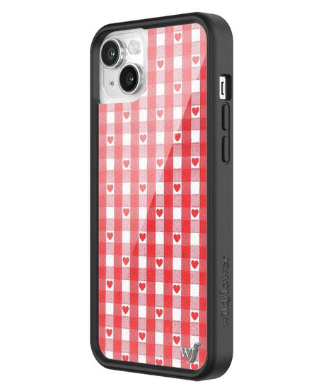 Gingham Hearts | Red iPhone Case