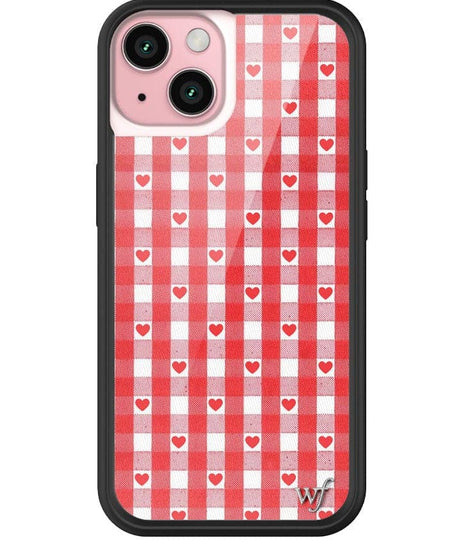 Gingham Hearts | Red iPhone Case