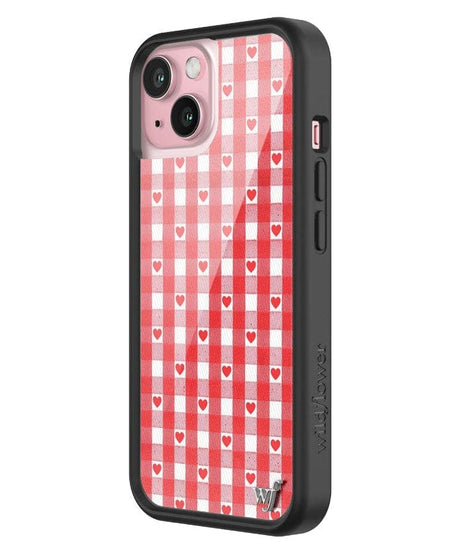 Gingham Hearts | Red iPhone Case