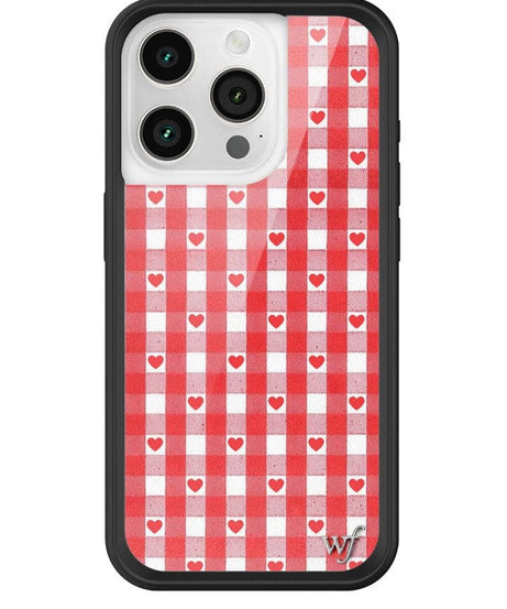 Gingham Hearts | Red iPhone Case