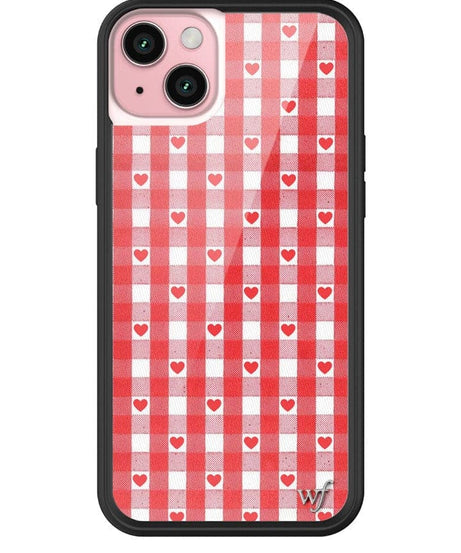 Gingham Hearts | Red iPhone Case