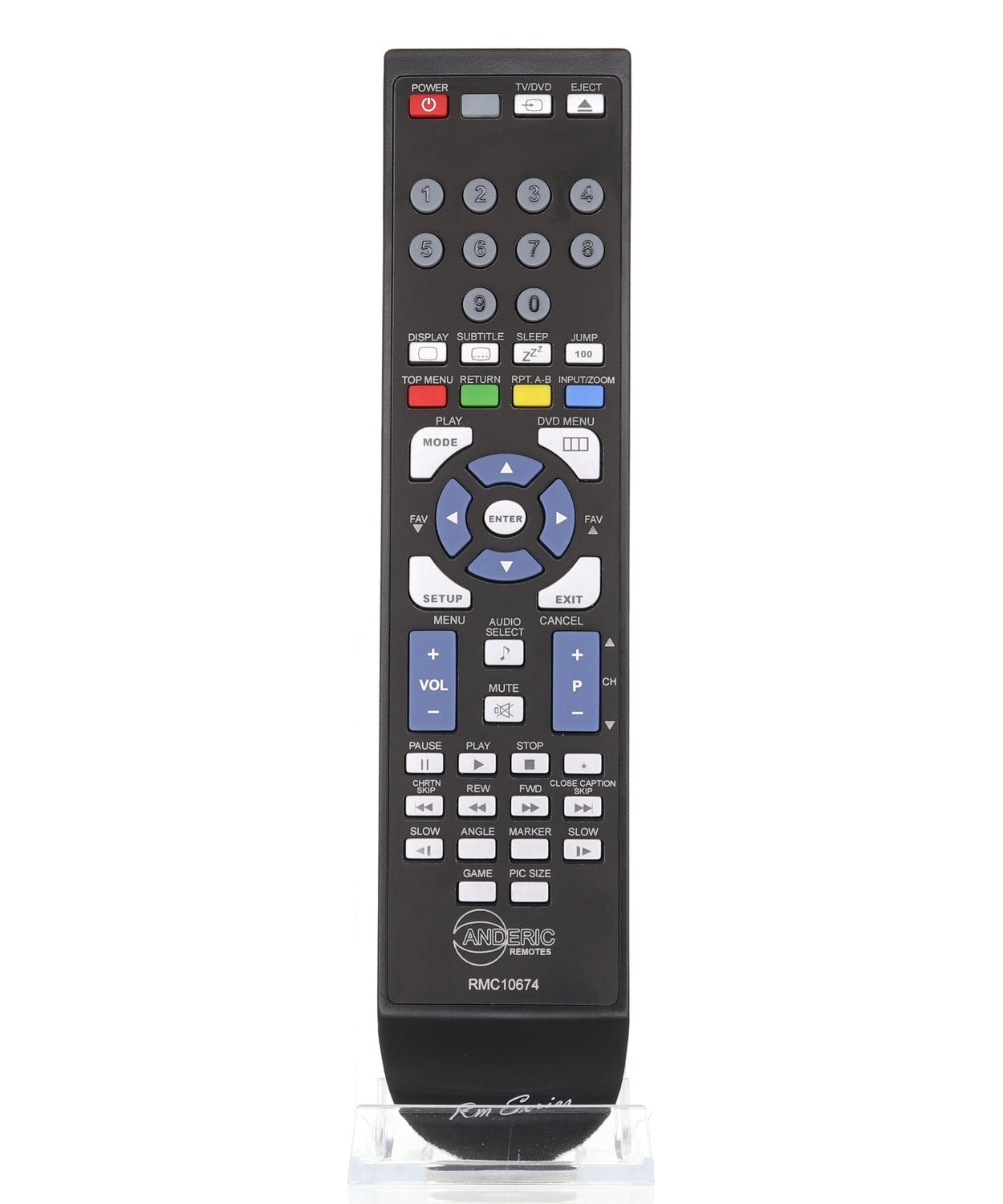 Anderic TV/DVD Remote Control for Toshiba SE-R0305, DC-LWB1, and others - RMC10674