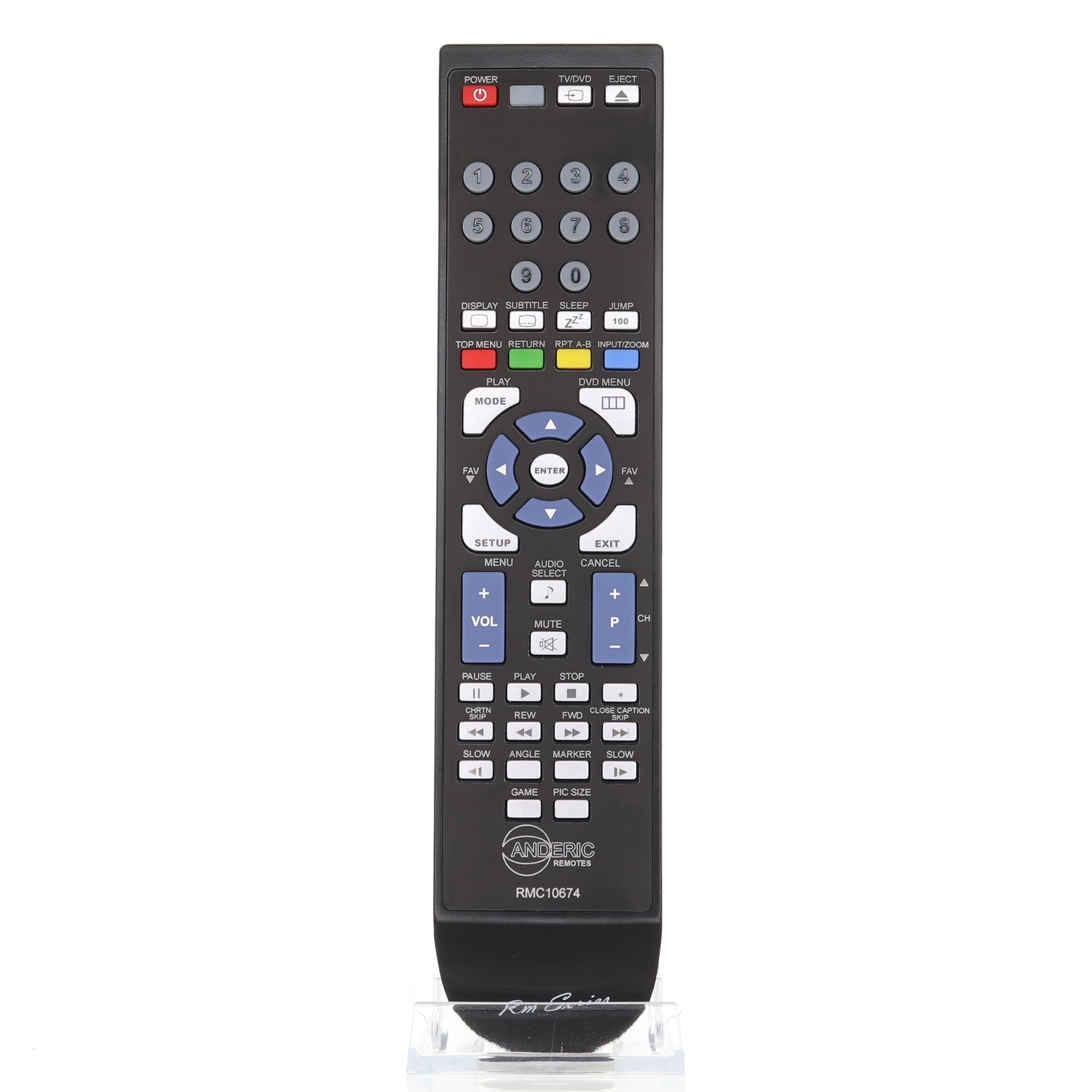 Anderic TV/DVD Remote Control for Toshiba SE-R0305, DC-LWB1, and others - RMC10674