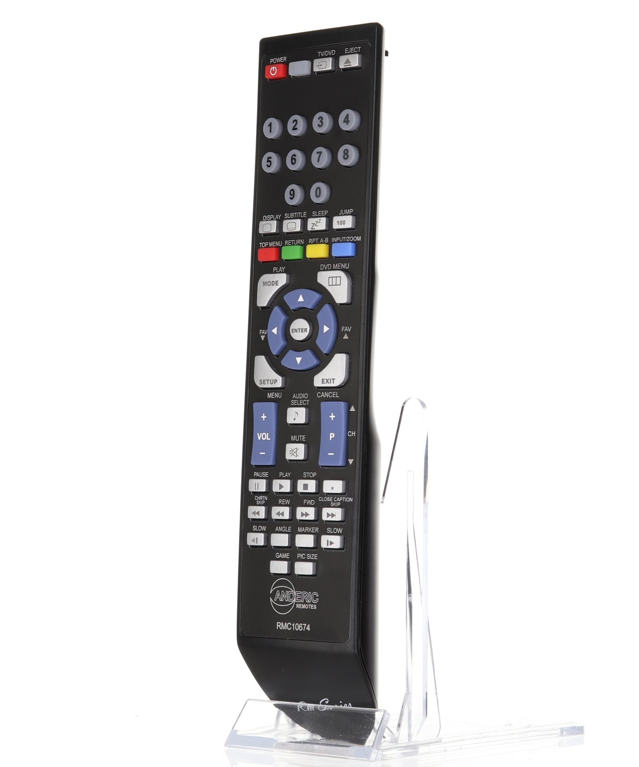 Anderic TV/DVD Remote Control for Toshiba SE-R0305, DC-LWB1, and others - RMC10674
