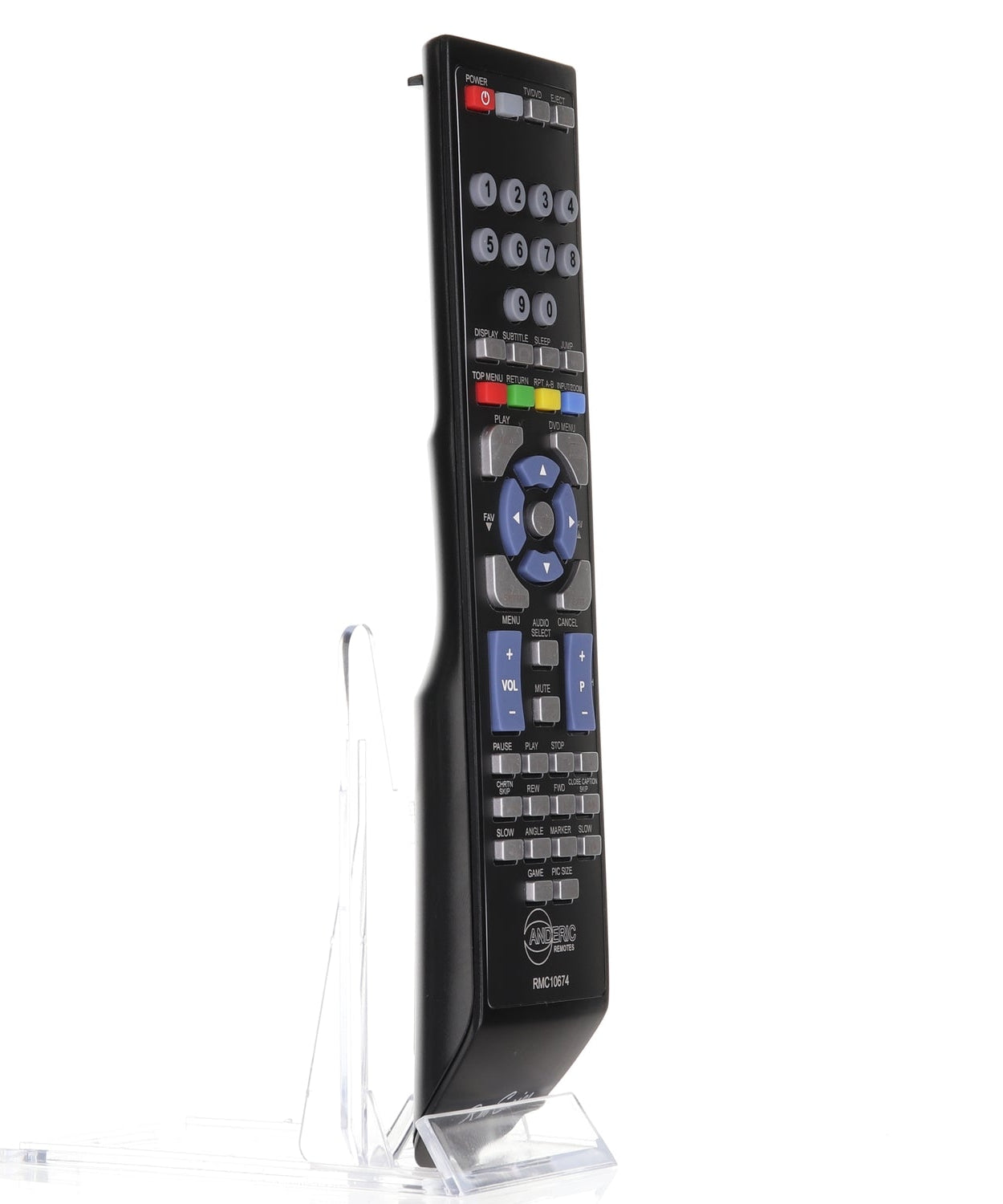 Anderic TV/DVD Remote Control for Toshiba SE-R0305, DC-LWB1, and others - RMC10674