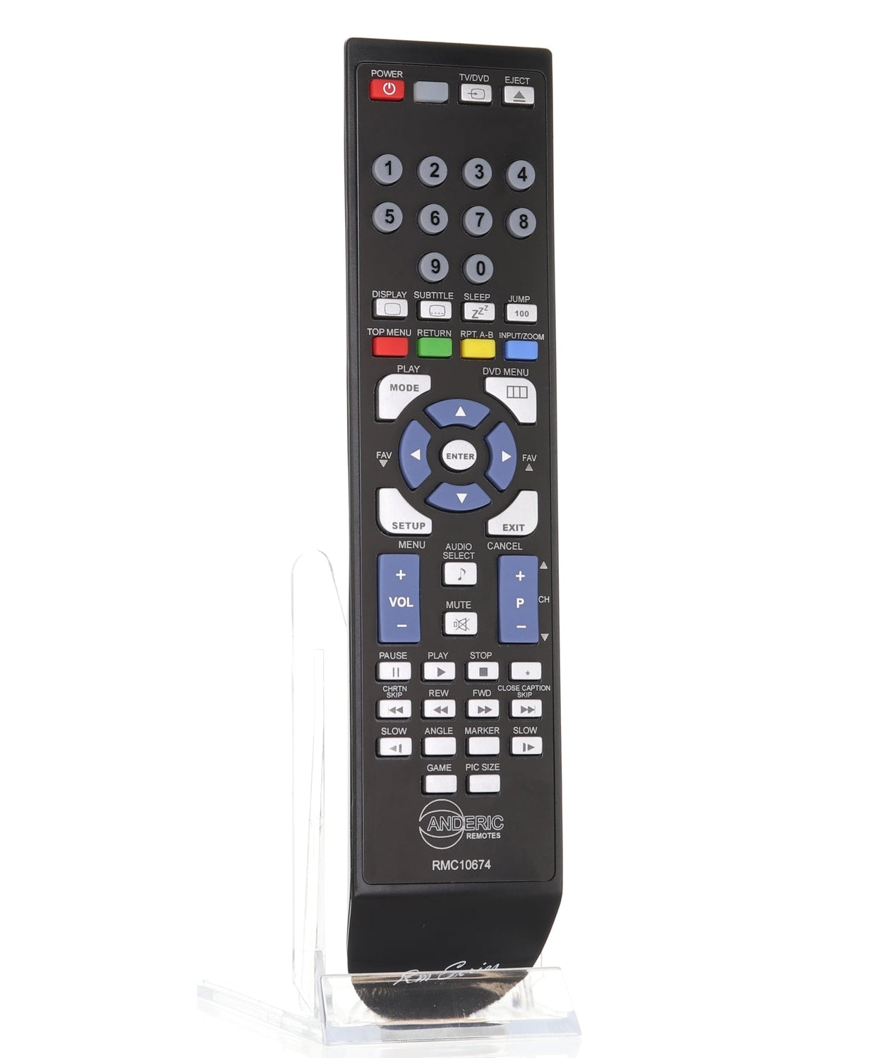 Anderic TV/DVD Remote Control for Toshiba SE-R0305, DC-LWB1, and others - RMC10674