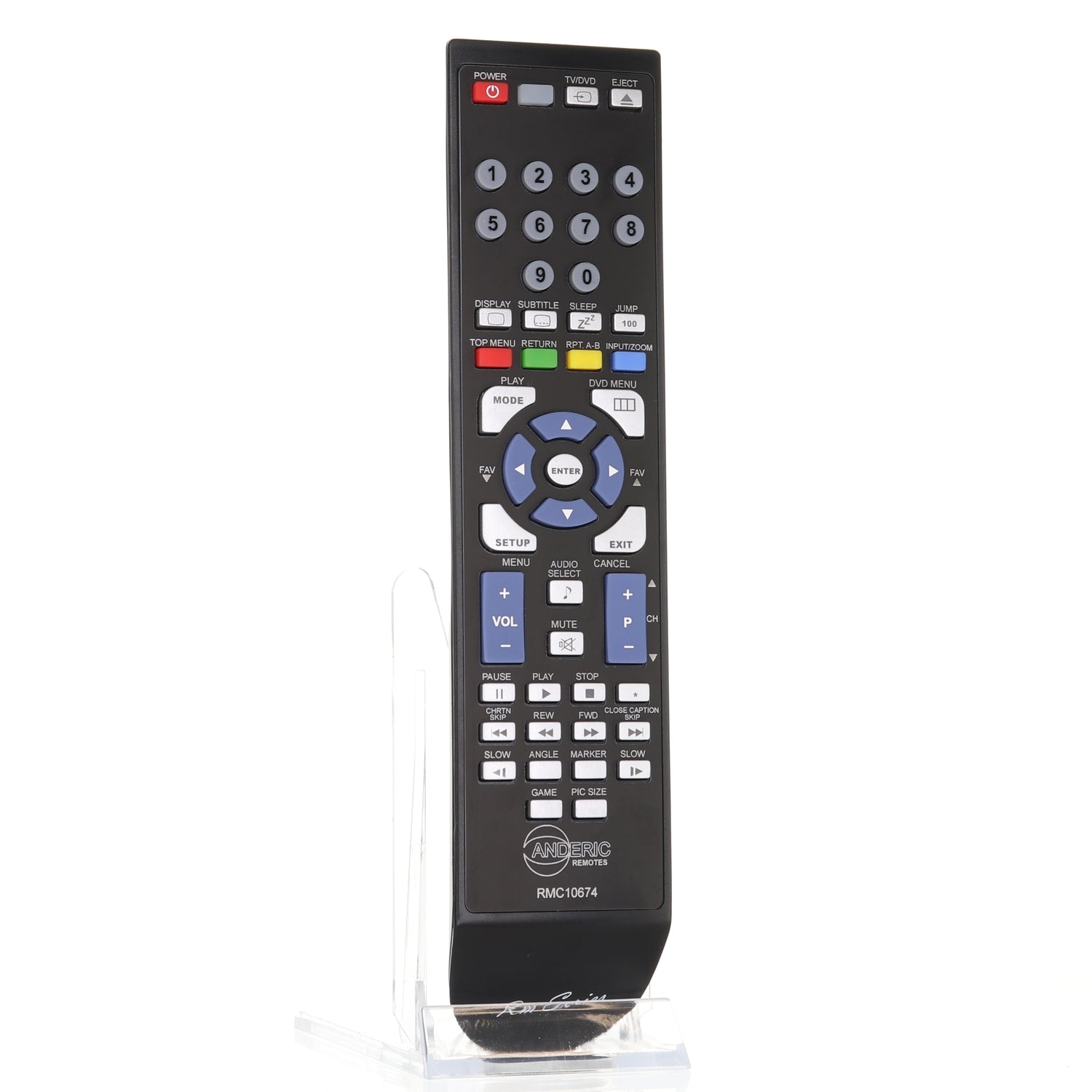 Anderic TV/DVD Remote Control for Toshiba SE-R0305, DC-LWB1, and others - RMC10674