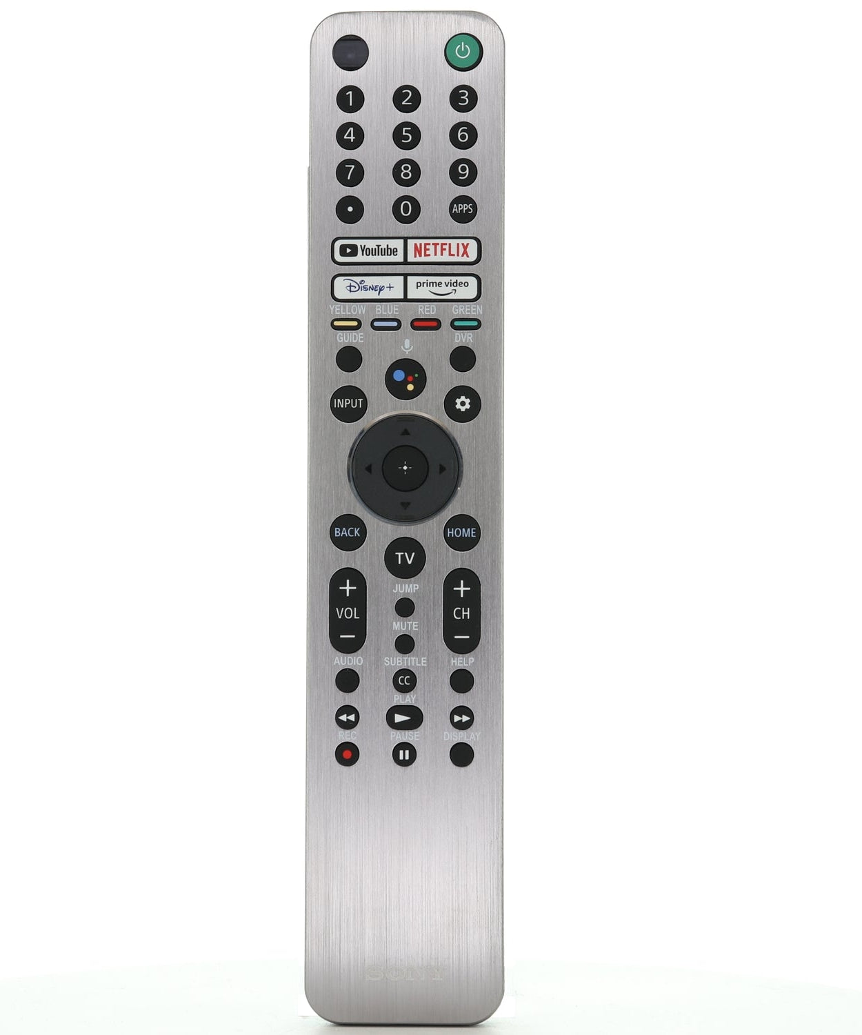 Sony RMF-TX621U Backlit Smart TV Remote Control with Voice | YouTube, Netflix, Disney+, Prime Video | Metal Front -  1-009-947-12