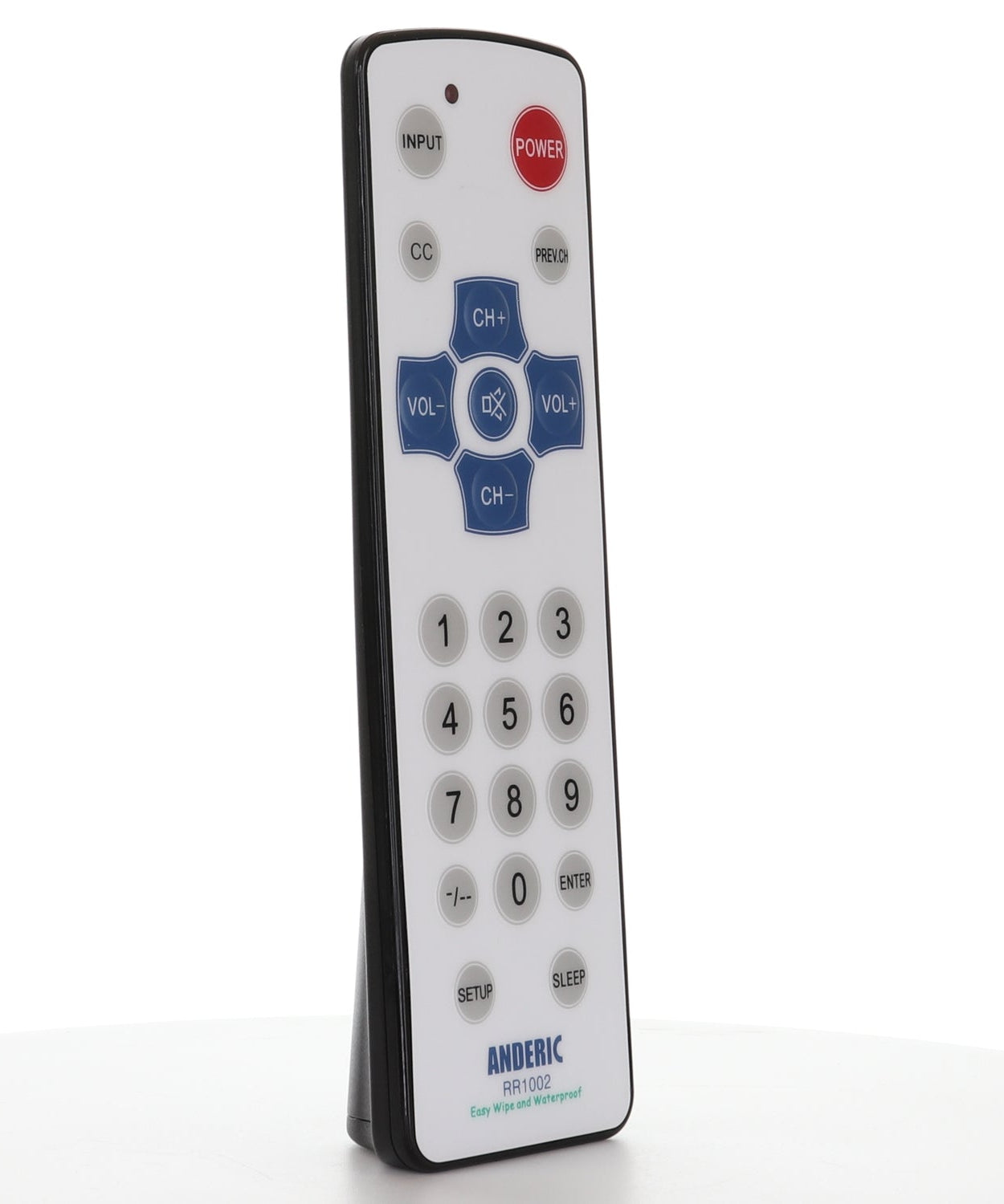 Anderic RR1002 Hospitality 1-Device Standard TV Universal Remote Control with Membrane Surface / Water Resistant