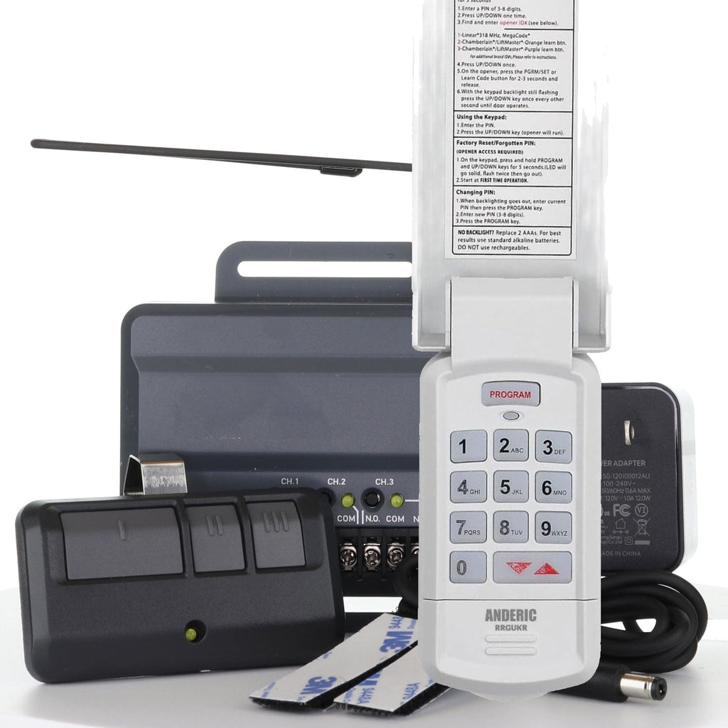 Anderic RR850LM Universal Garage Door & Gate Opener Conversion Add-on Kit with Keypad