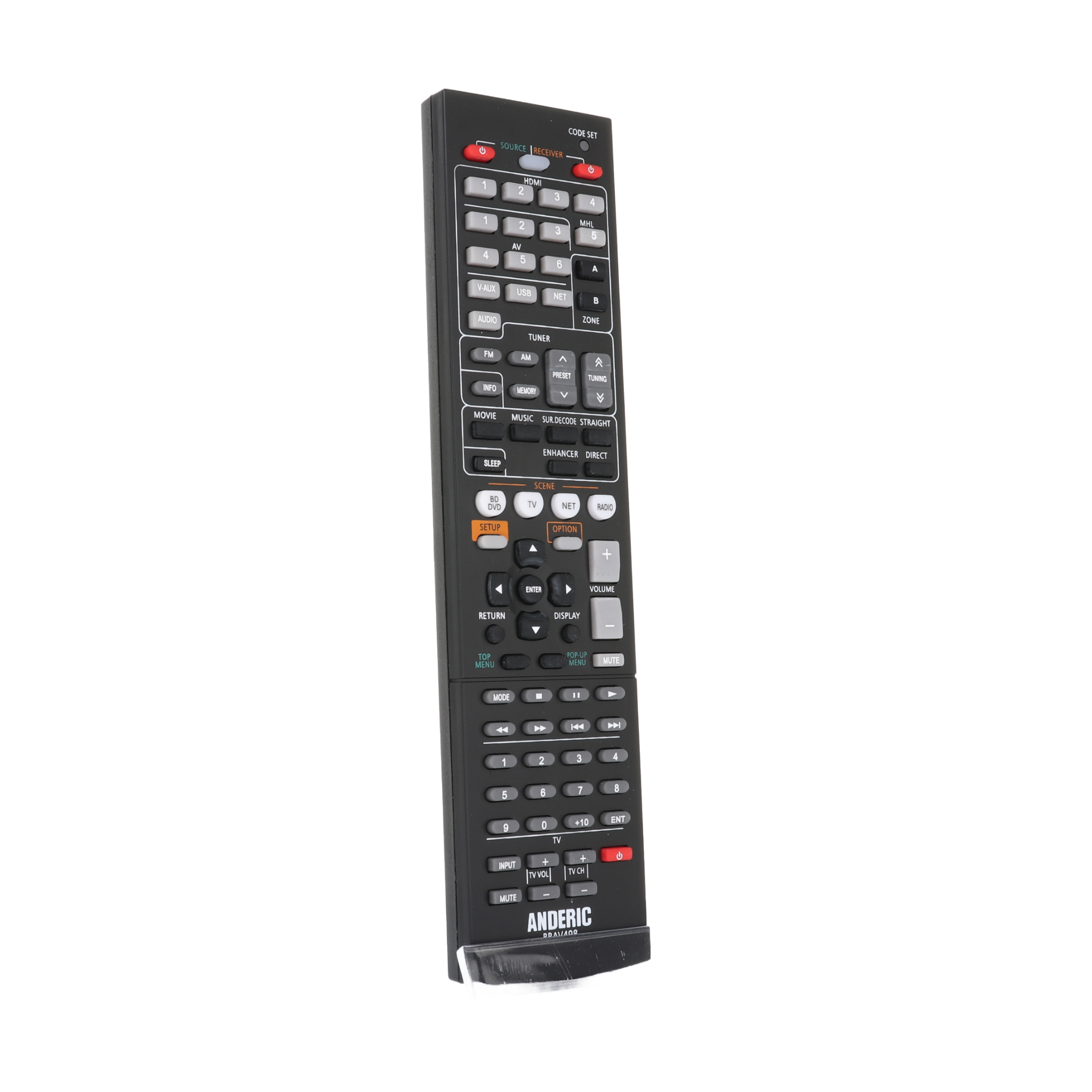 Anderic RRAV498 Replacement Receiver Remote Control for Yamaha RAV498 and Others