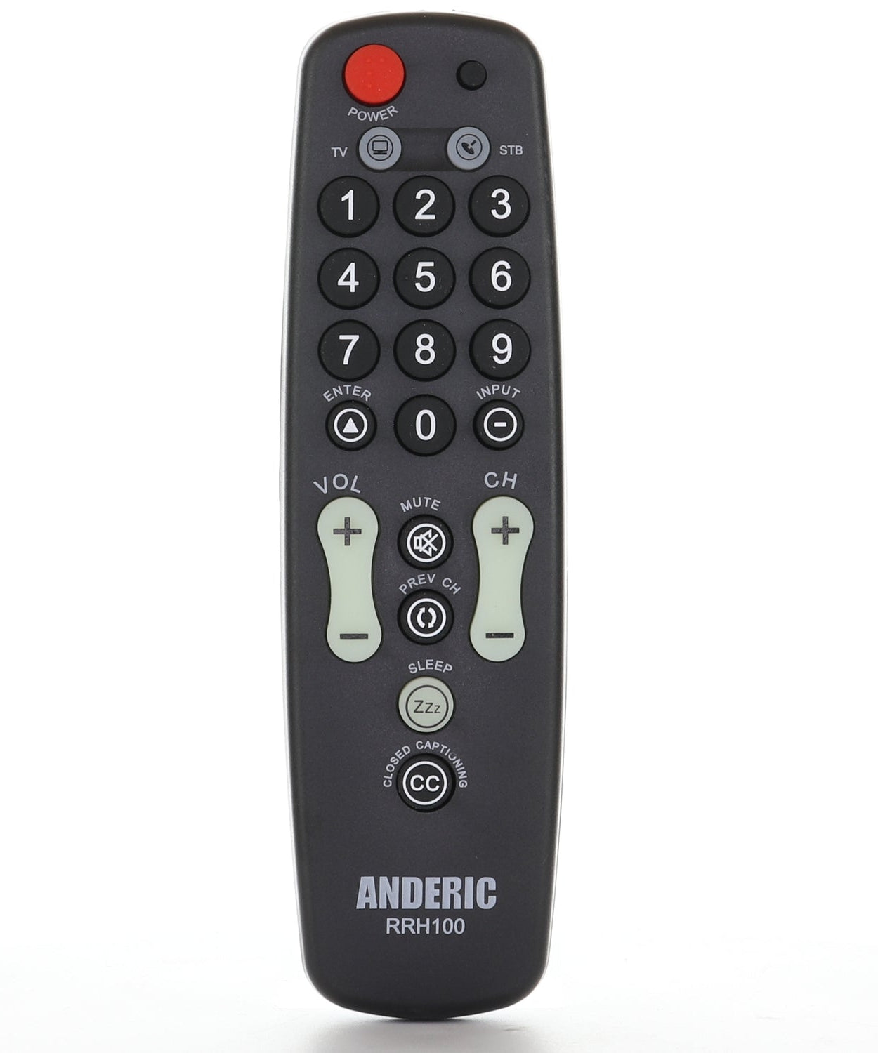 Anderic RRH100 2-Device Universal Remote Control for Hospitality TVs and Cable/Satellite/STB Boxes with Learning