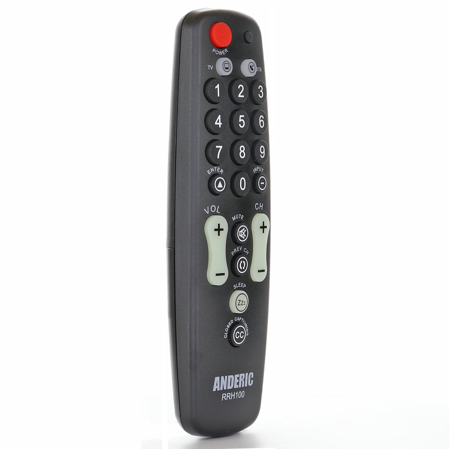 Anderic RRH100 2-Device Universal Remote Control for Hospitality TVs and Cable/Satellite/STB Boxes with Learning