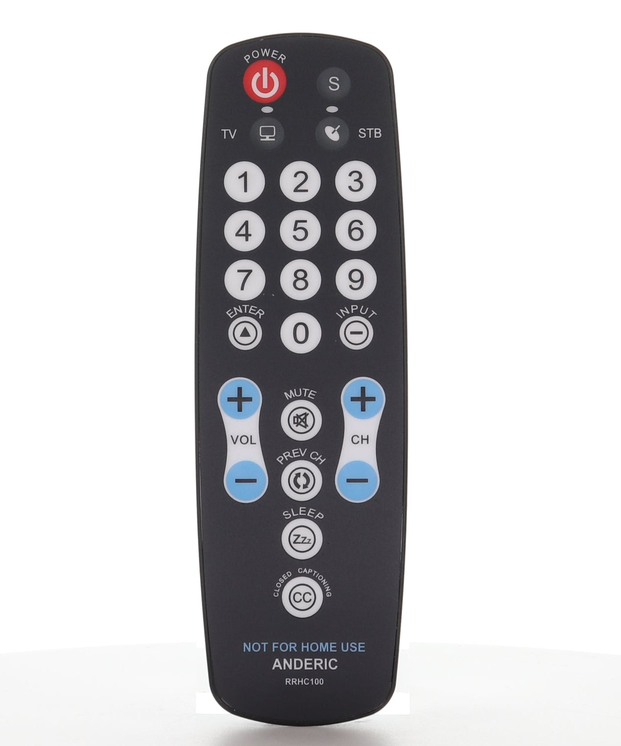 Anderic RRHC100 2-Device Universal Remote Control for Hospitality TV Cable Satellite STB with EzWipe Surface and Learning