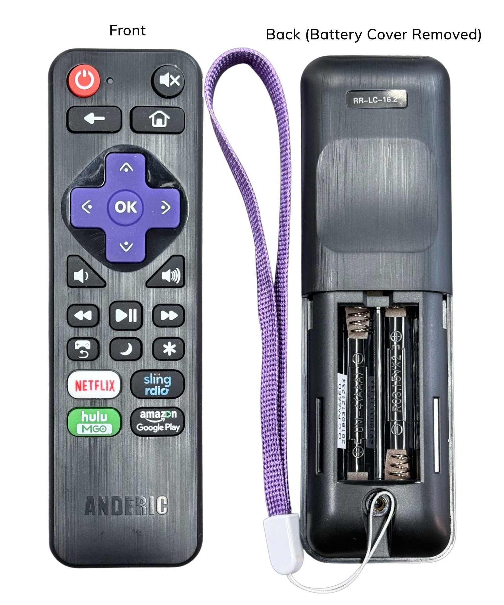 Anderic RRST01.3 Universal Remote Control for Roku Streaming Player and TV with Learning