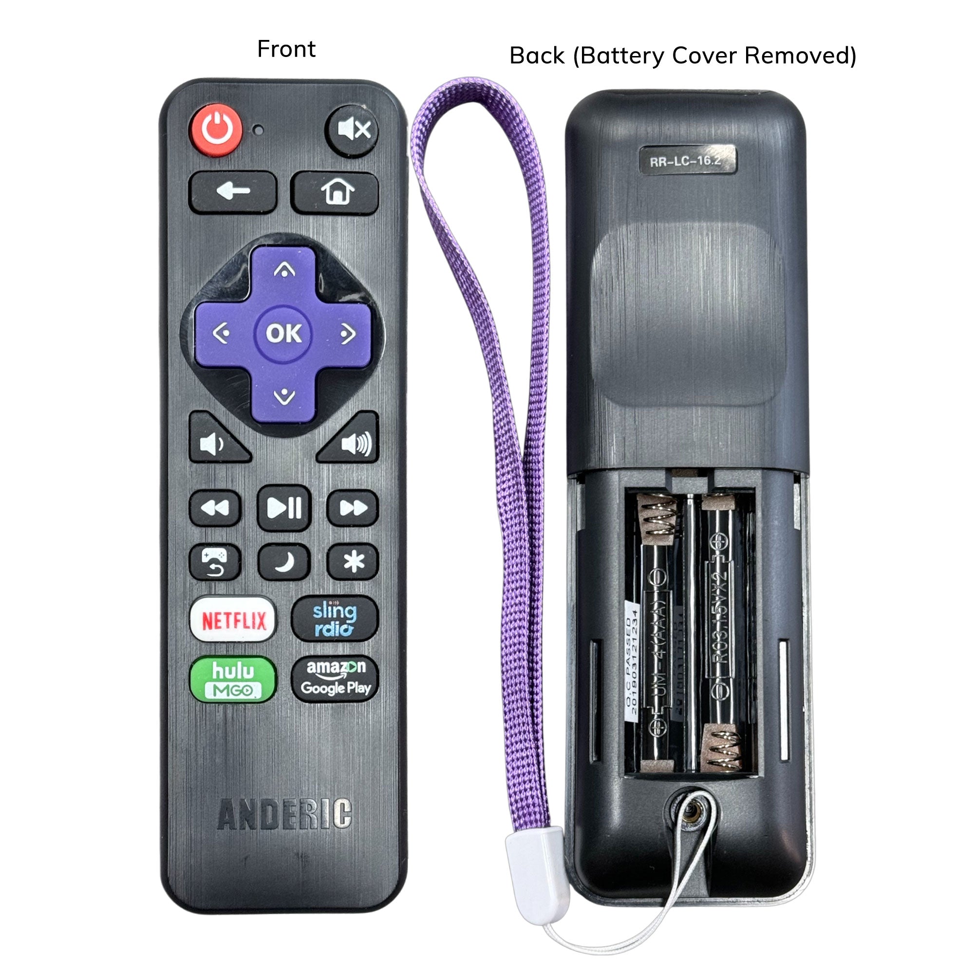 Anderic RRST01.3 Universal Remote Control for Roku Streaming Player and TV with Learning