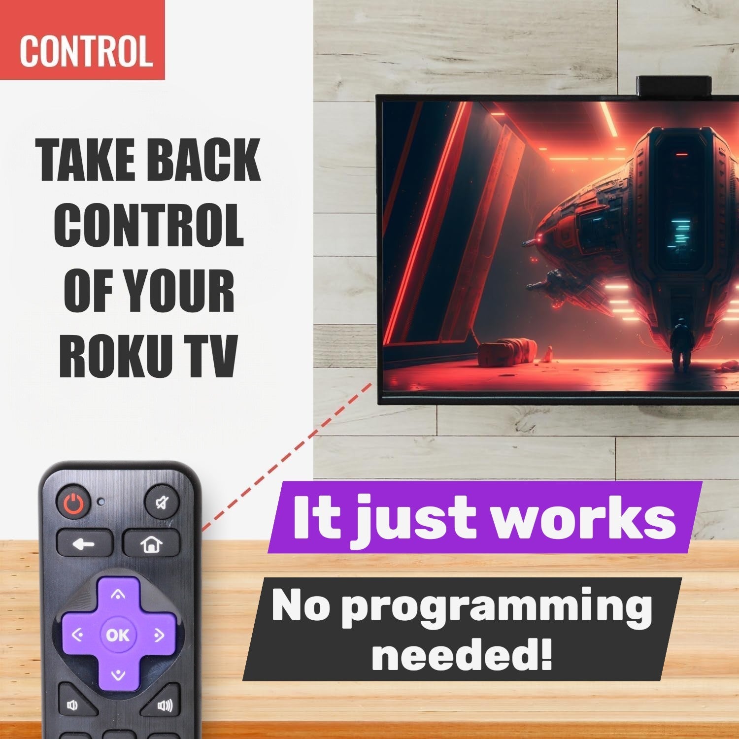 [3-PACK] Anderic RRLF26 (No Programming Needed) Replacement Remote Control for most Roku TVs such as ONN, Hisense, Philips, TCL, Hiro
