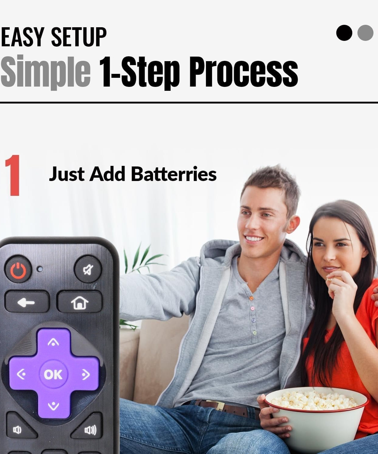 Anderic RRLF26 (No Programming Needed) Replacement Remote Control for most Roku TVs such as ONN, Hisense, Philips, TCL, Hiro