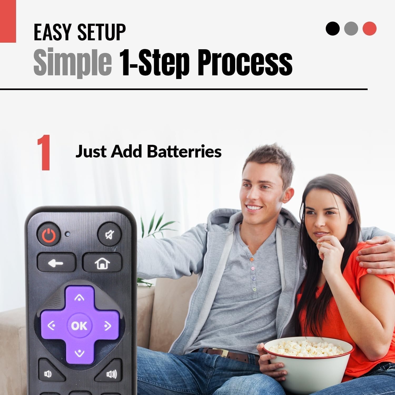 Anderic RRLF26 (No Programming Needed) Replacement Remote Control for most Roku TVs such as ONN, Hisense, Philips, TCL, Hiro