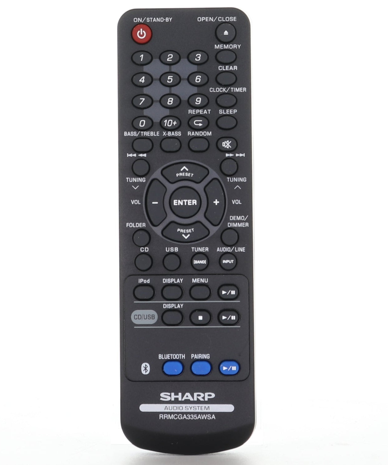 Sharp RRMCGA335AWSA Micro Audio System Remote Control - RRMCGA335AWSA