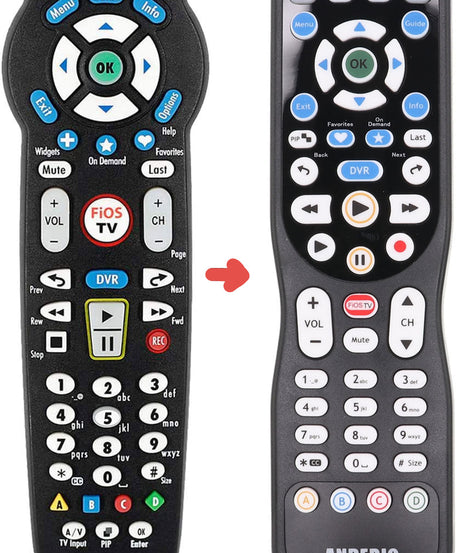 Anderic RRP265V5 Replacement 2-Device Universal Remote Control for Verizon FiOS Cable - P265v5