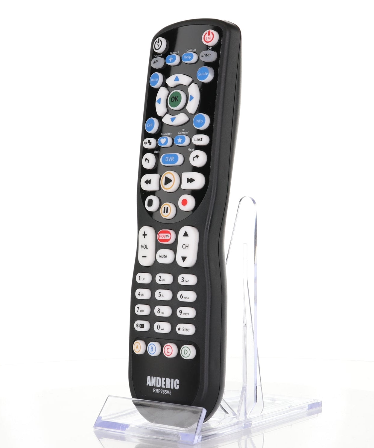 Anderic RRP265V5 Replacement 2-Device Universal Remote Control for Verizon FiOS Cable - P265v5