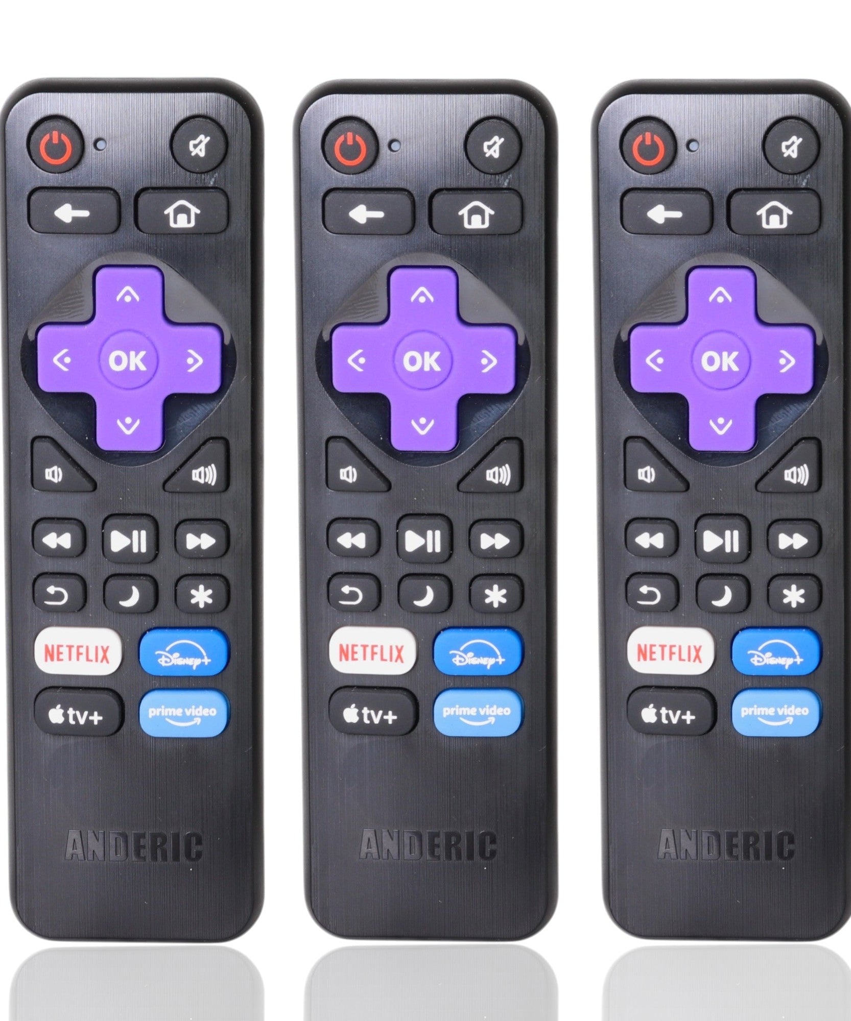[3-PACK] Anderic RRLF26 (No Programming Needed) Replacement Remote Control for most Roku TVs such as ONN, Hisense, Philips, TCL, Hiro