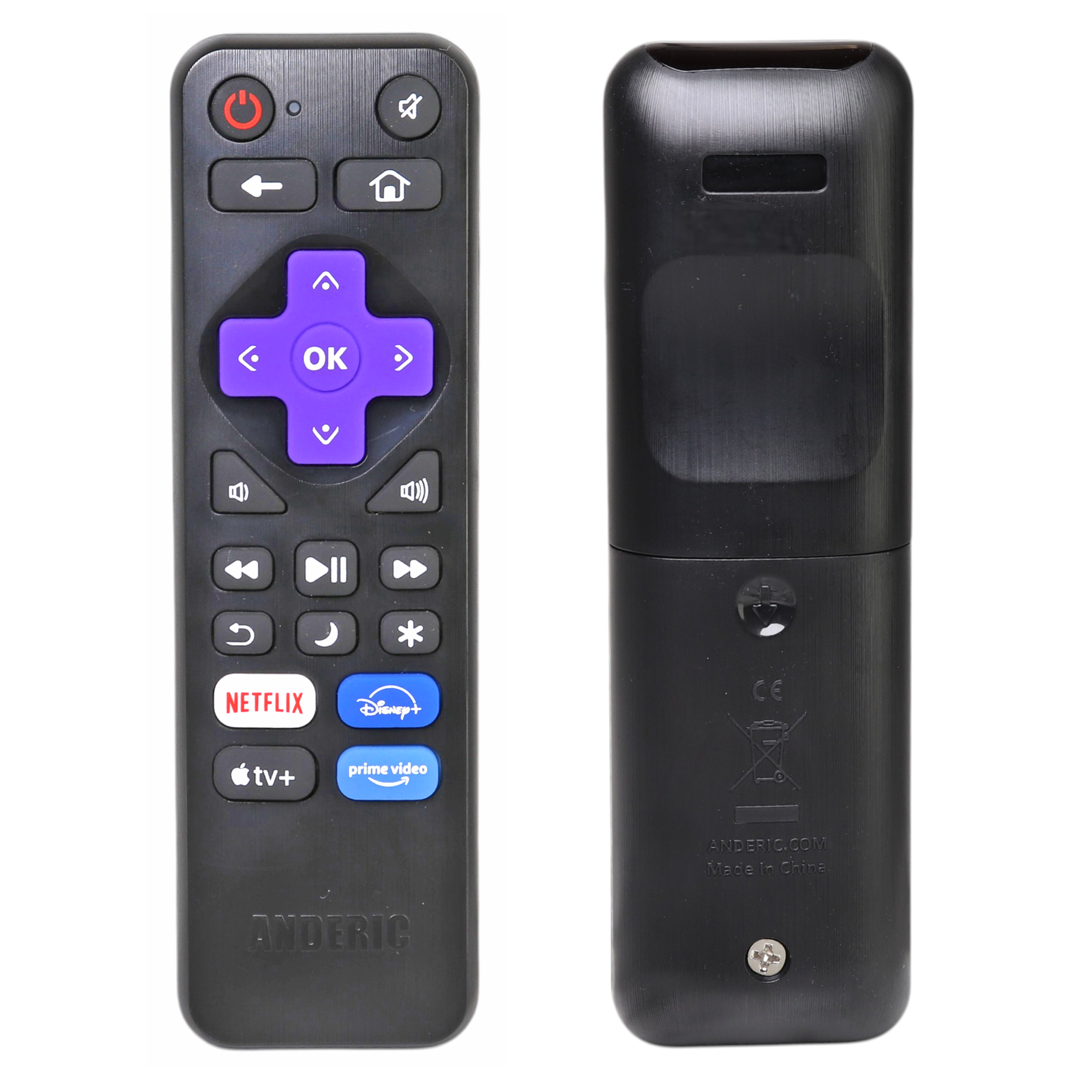 [3-PACK] Anderic RRLF26 (No Programming Needed) Replacement Remote Control for most Roku TVs such as ONN, Hisense, Philips, TCL, Hiro