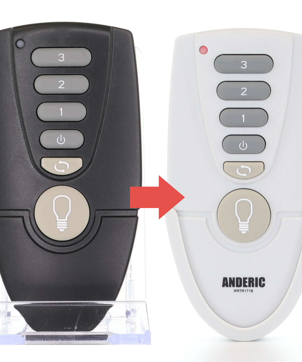 Anderic RRTR171B Replacement Ceiling Fan Remote Control for TR171B, KUJCE10205 - White