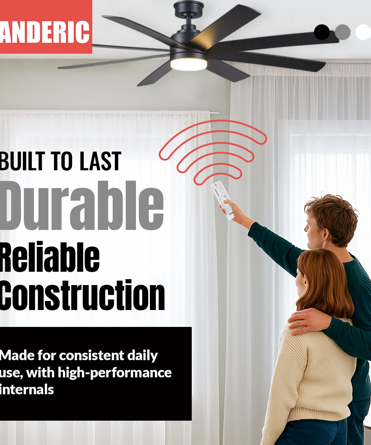Anderic MR205A-TR / TR198B Replacement Ceiling Fan Kit for Home Decorators Collection Celene YG908A and others