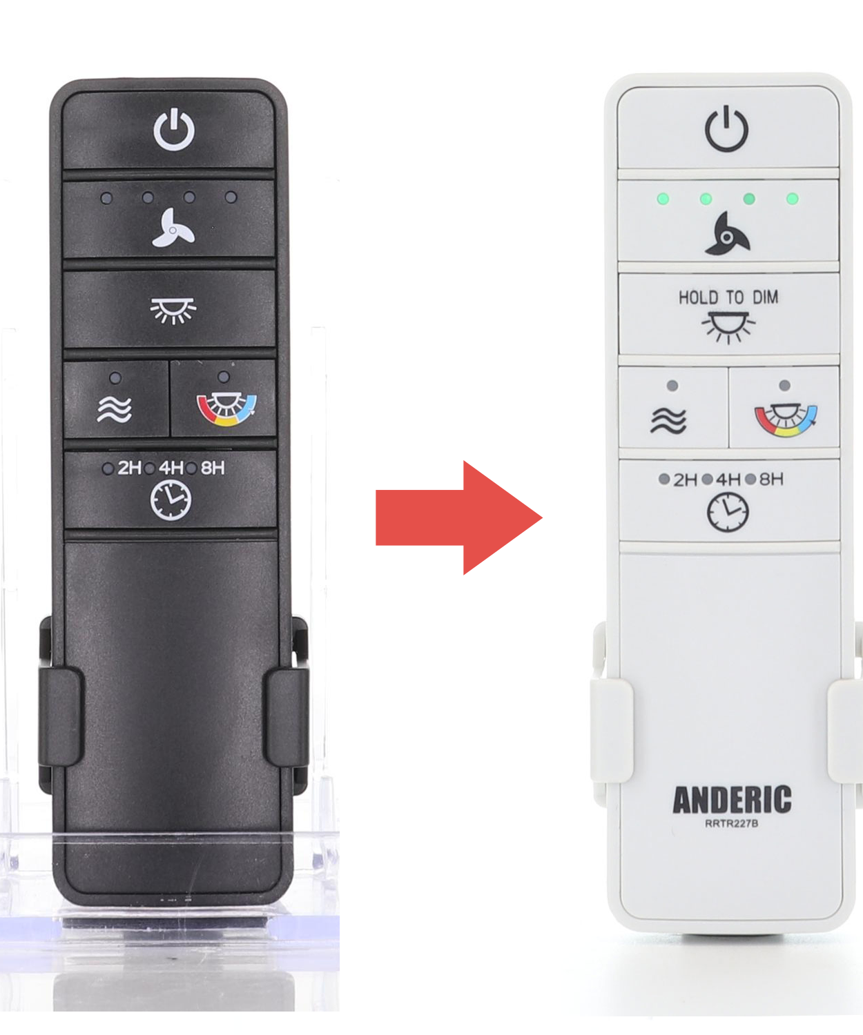 Anderic RRTR227B Ceiling Fan Remote Control for Hampton Bay Hubspace TR227B, 2AQZU-18015 - White