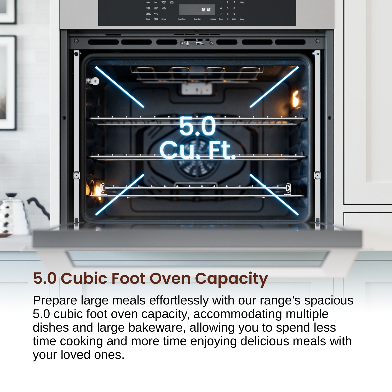 Rangaire 30" Doppel-Elektro-Wandofen, selbstreinigend, Heißluftfrittieren, echte Konvektion, Edelstahl RWOD301GS