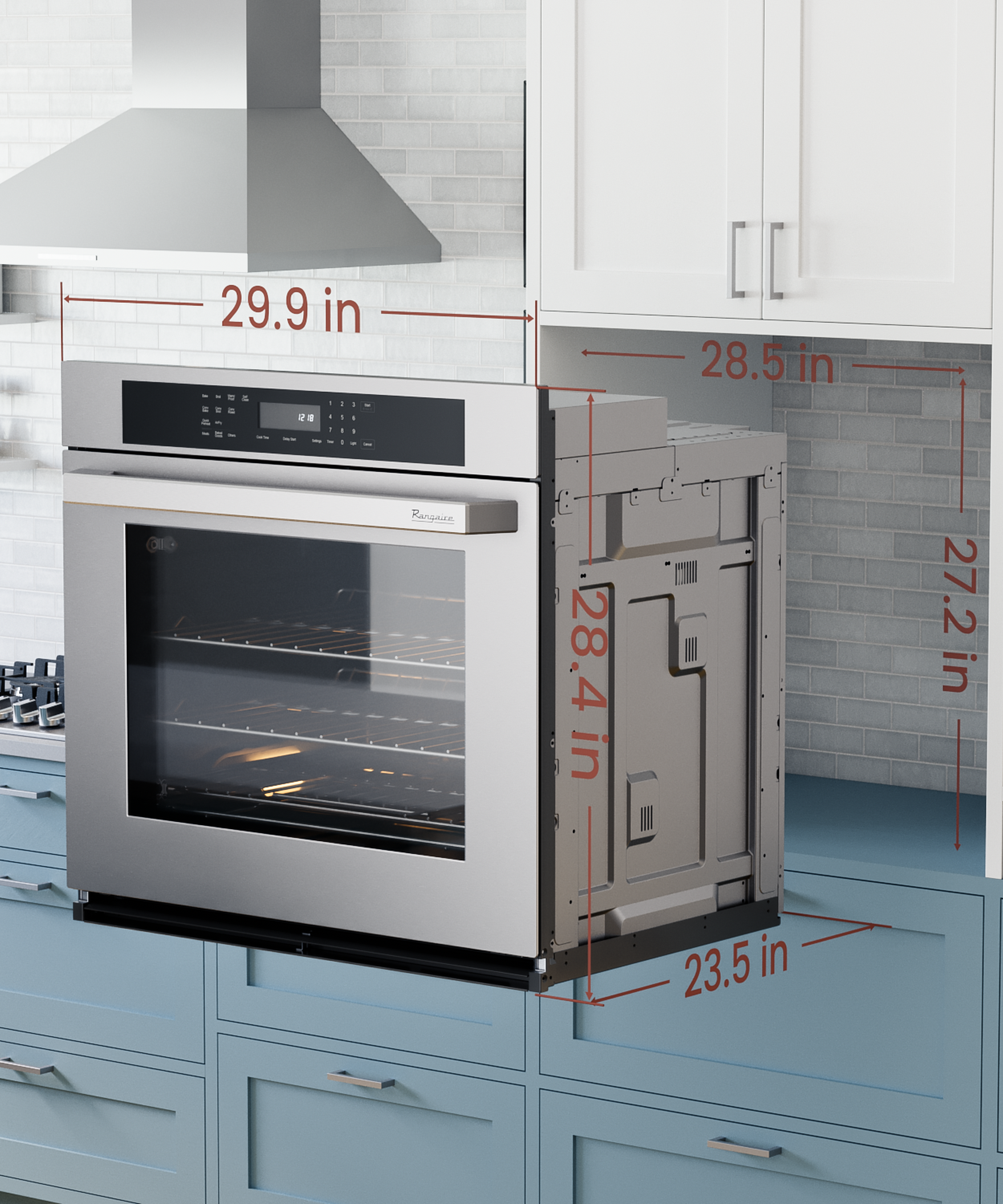Rangaire 30" Single Electric Wall Oven Self-cleaning Air Fry True Convection Stainless Steel RWOS301GS