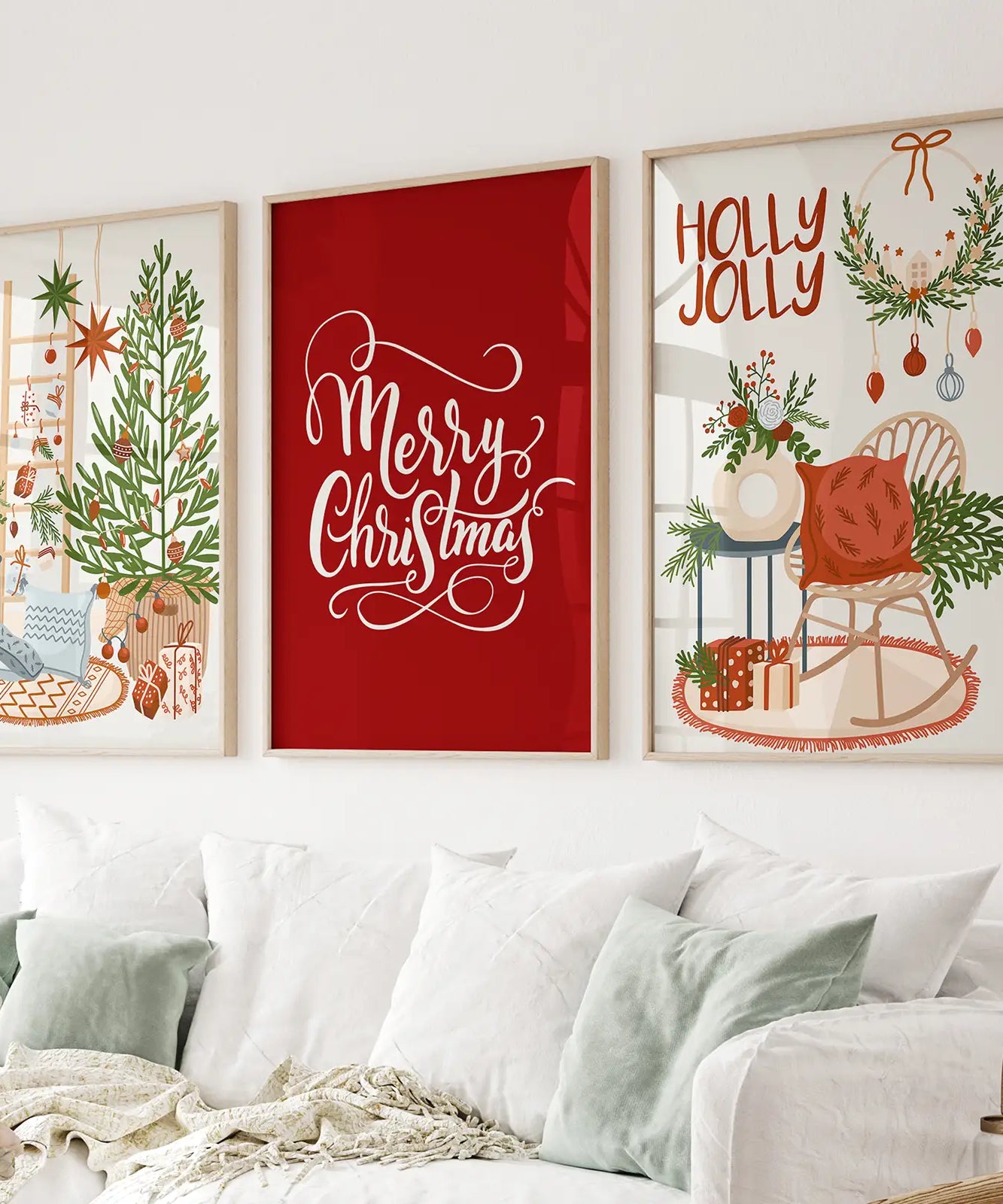 Winterlandschaft Druck Weihnachten Wanddeko Poster Kunst