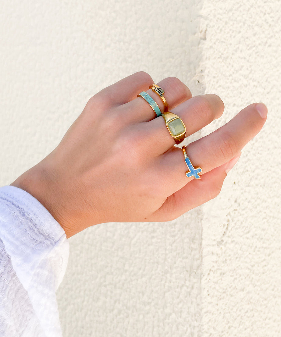 Emerald Green Signet Ring