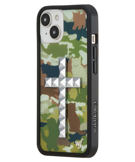 Stud Cross Cat Camo iPhone Case