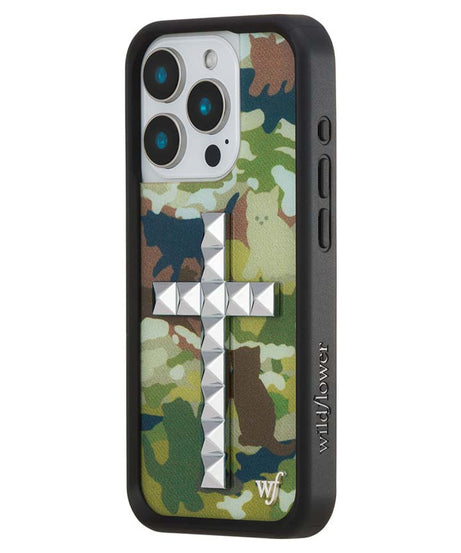 Stud Cross Cat Camo iPhone Case