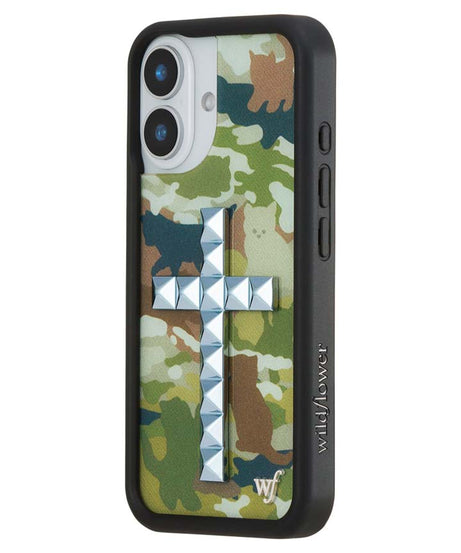 Stud Cross Cat Camo iPhone Case