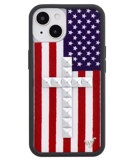 Stud Cross American Flag iPhone Case