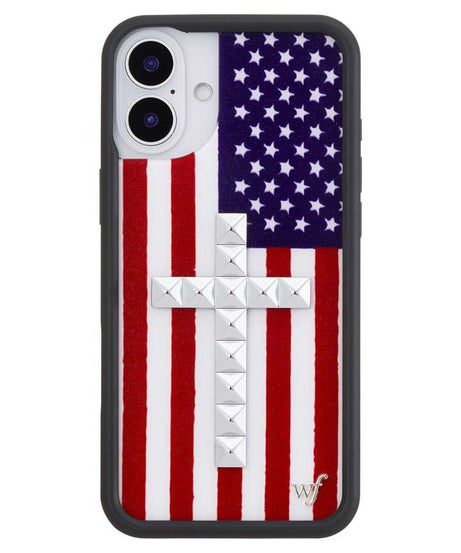 Stud Cross American Flag iPhone Case