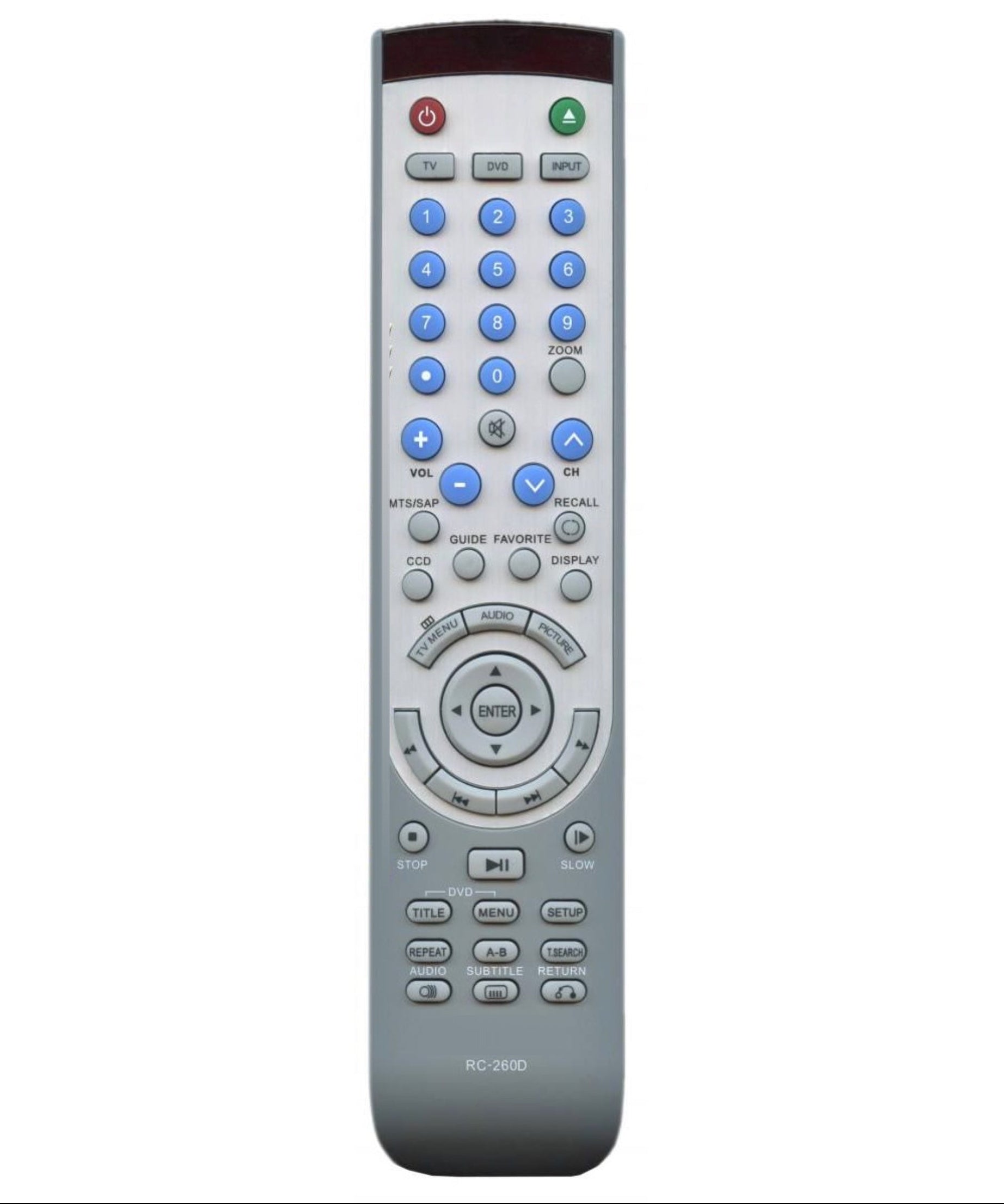 Insignia RC260D TV / DVD Combo Remote Control - TV-5620-68, TV562068, ES06195