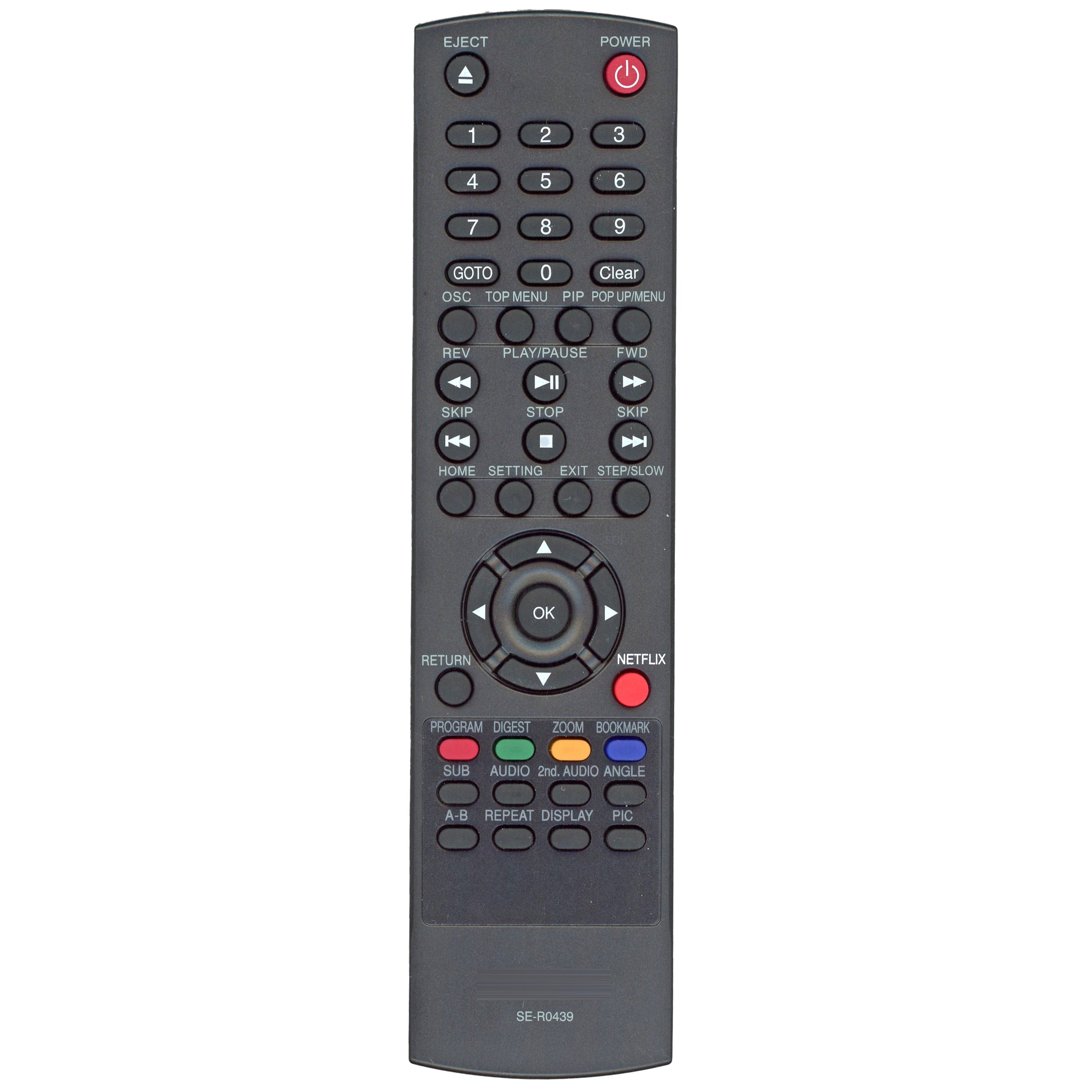 Toshiba SE-R0439 Media Box and Blu-ray Disc Player Remote Control - AH701131