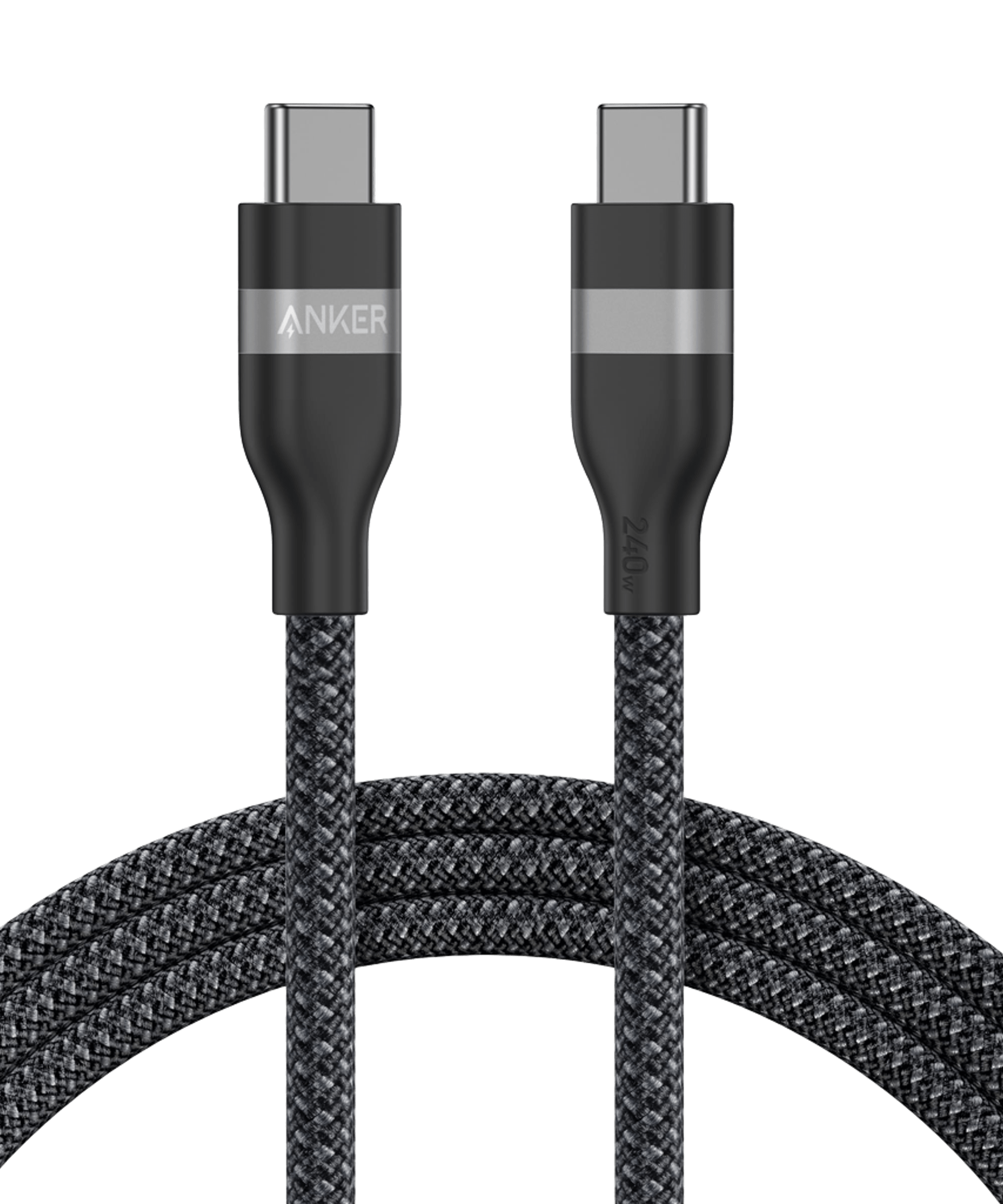 Anker USB-C to USB-C Cable (3 ft / 6 ft, 240W, Upcycled-Braided)