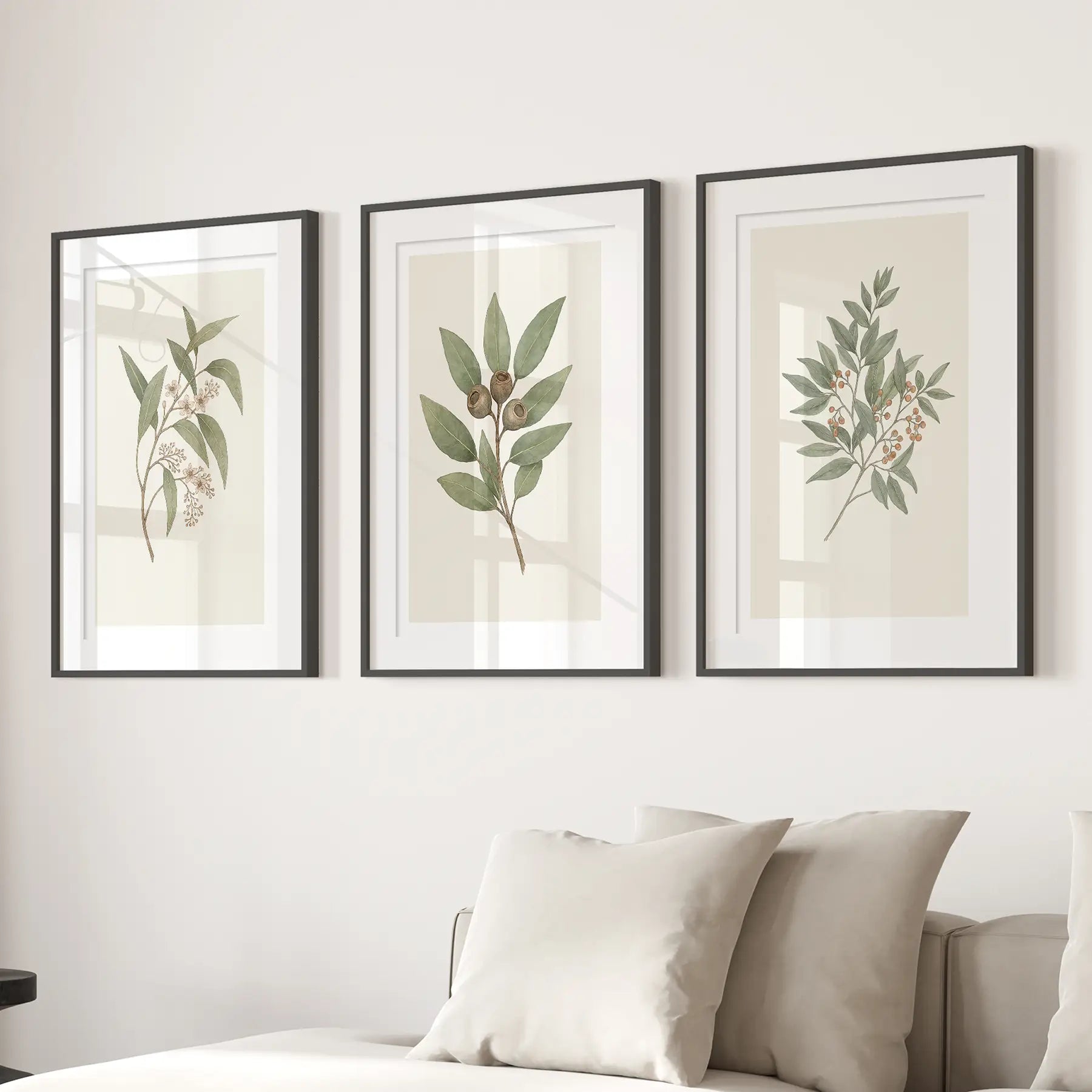 Vintage Neutral Botanische Wandbilder-Set