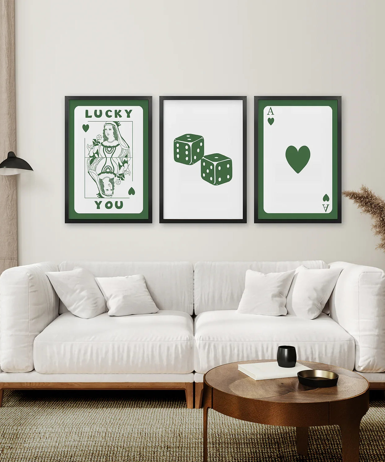 Vintage Poker-Karten-Set, 3-teilig, trendige Wandkunst