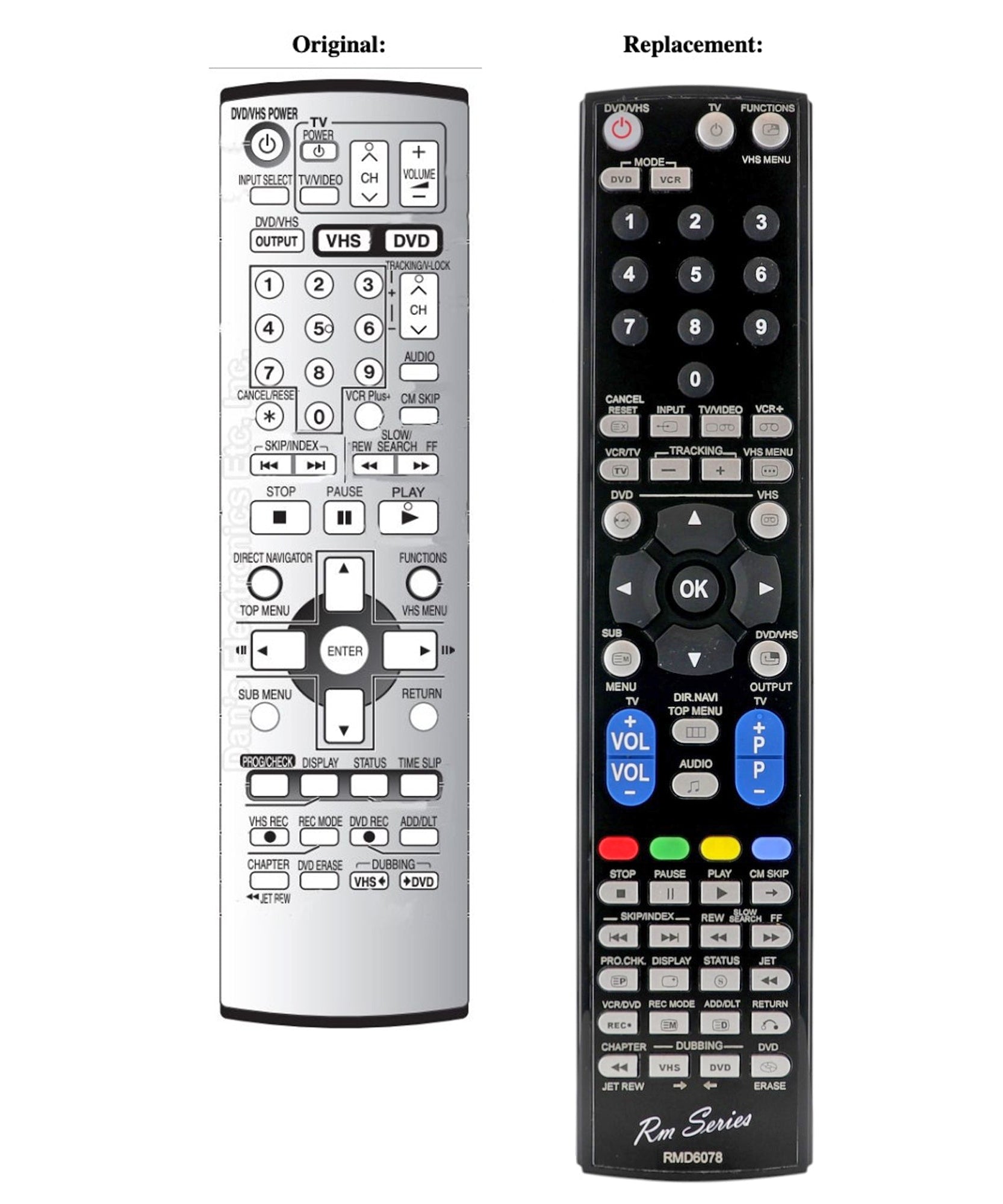 Anderic EUR7721X10 DVDR / VCR Combo Remote Control for Panasonic - RMD6078