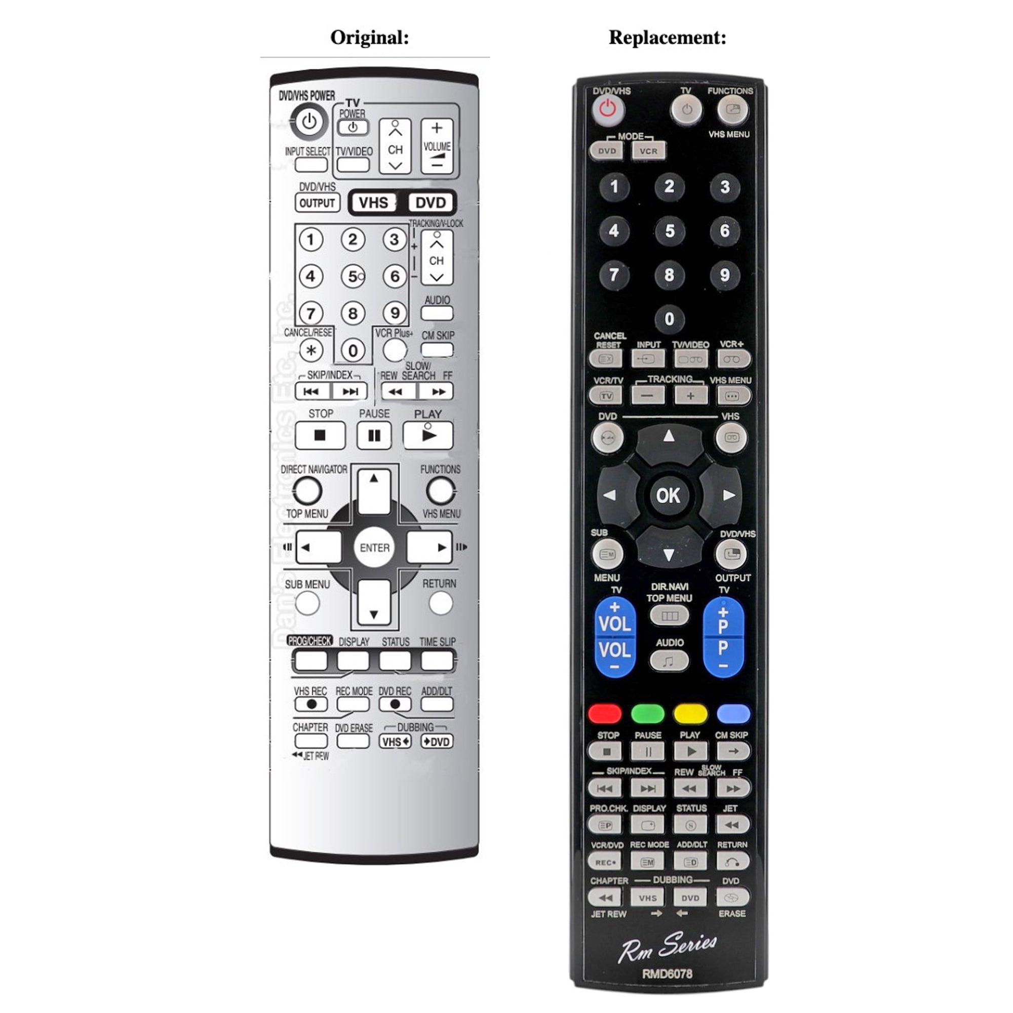 Anderic EUR7721X10 DVDR / VCR Combo Remote Control for Panasonic - RMD6078