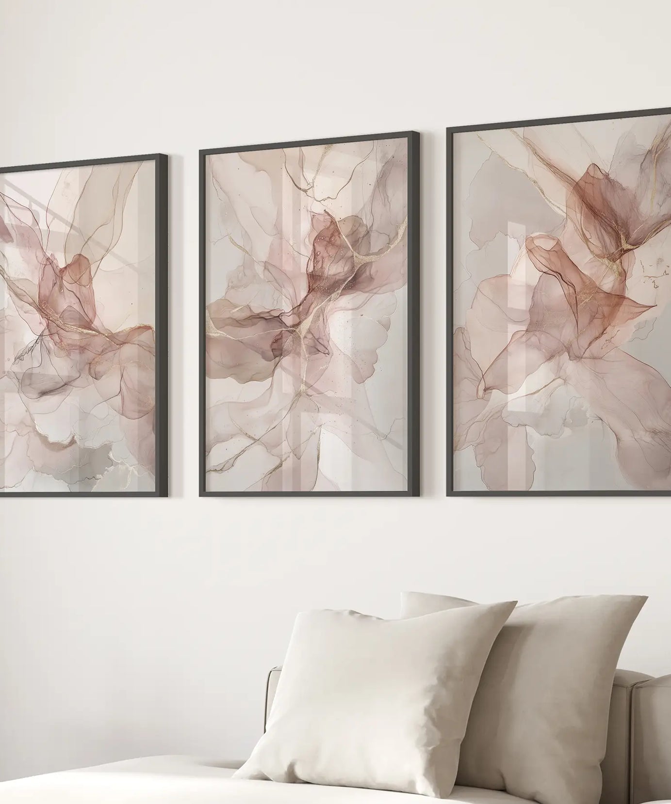 Neutral Abstract Set of 3 Prints Wall Art Decor