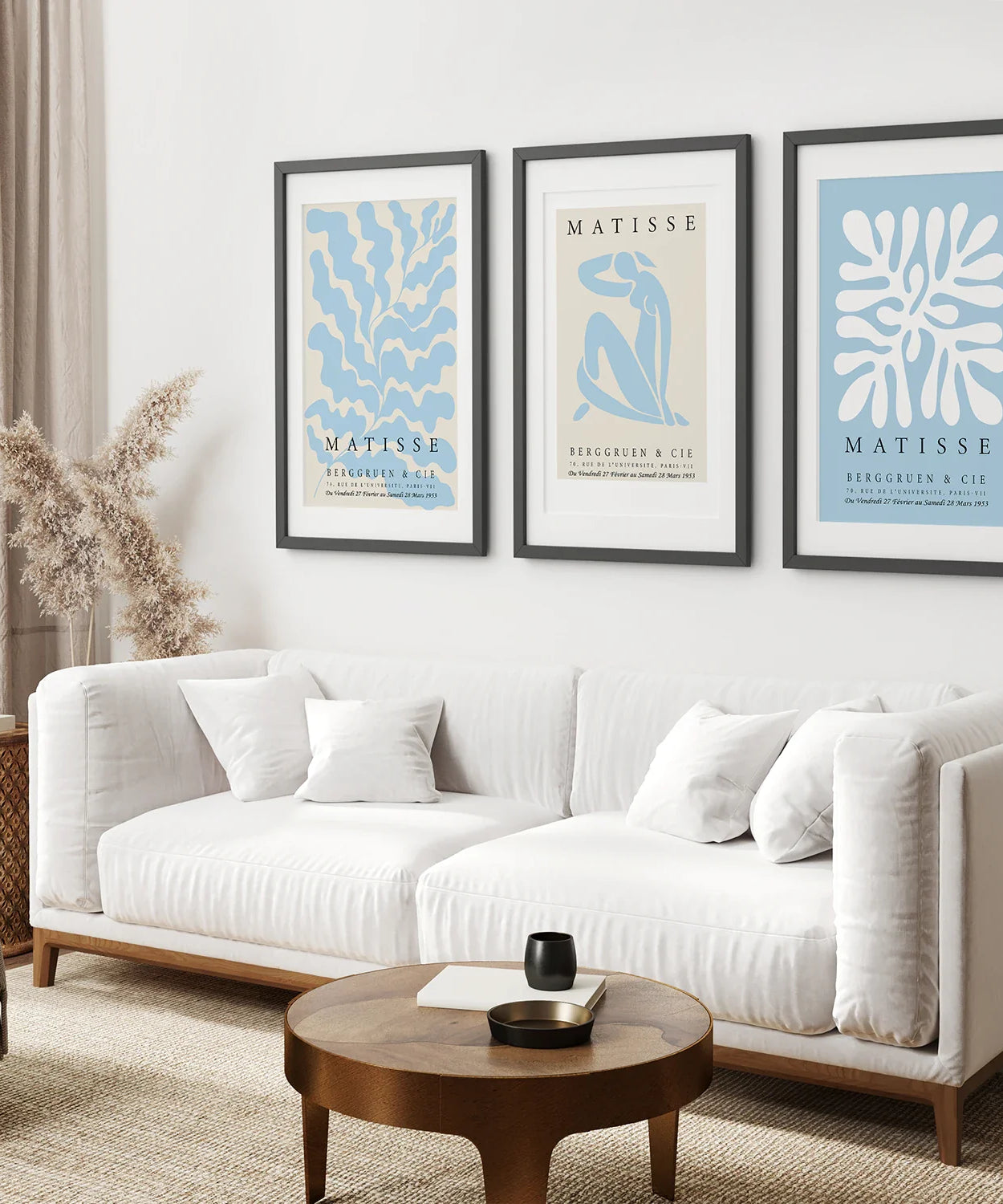 3er-Set blaue und beige Henri Matisse-Drucke