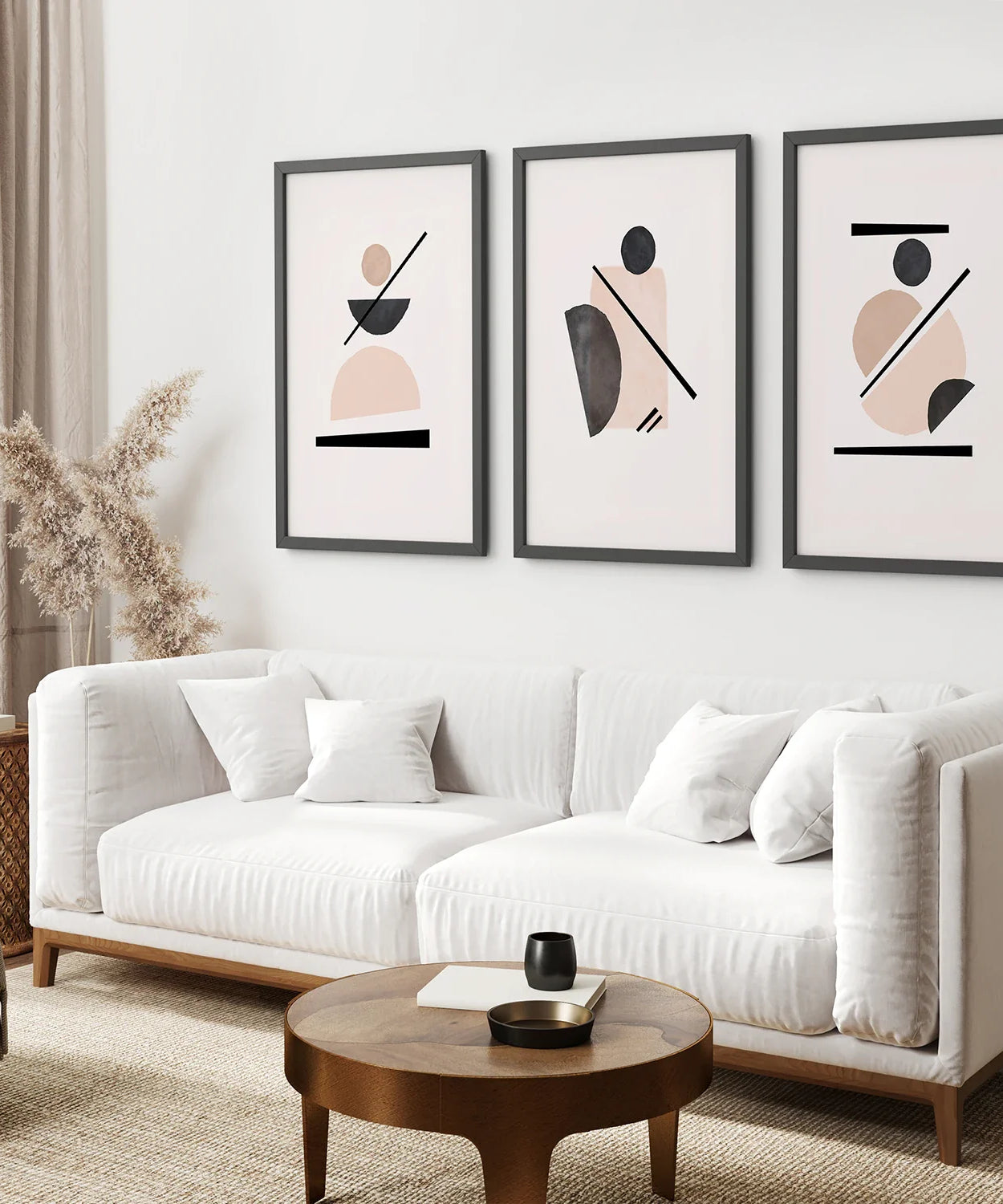 Mid-Century Modern Art-Set: 3 geometrische abstrakte Drucke